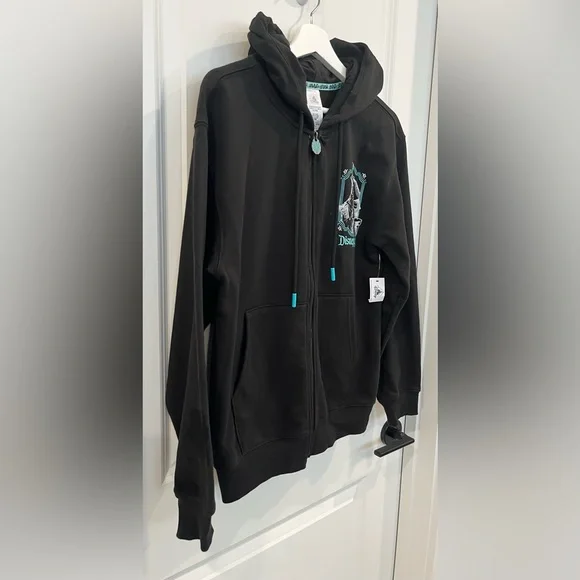 Disney Parks Haunted Mansion Disneyland Glow In The Dark Full Zip Hoodie XS NWT - Picture 4 of 10